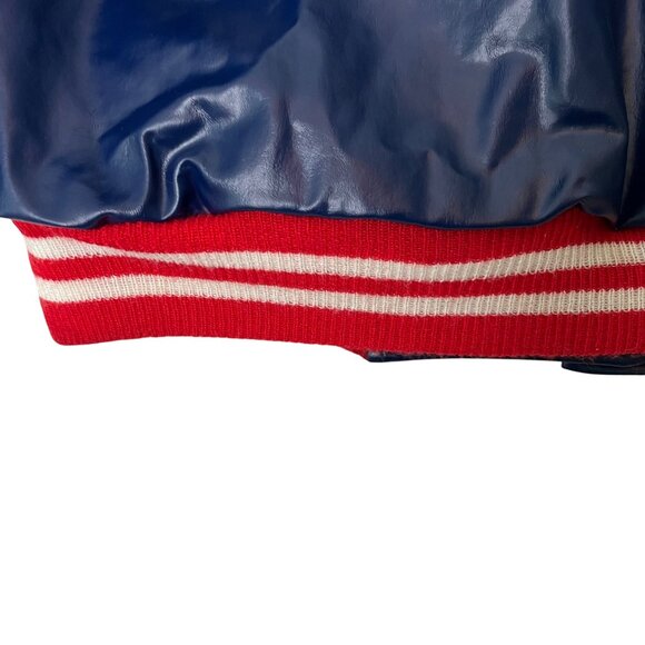 VTG Superman Varsity Jacket Mens XXL Blue Red & White Stripes Justice League USA - Picture 11 of 16